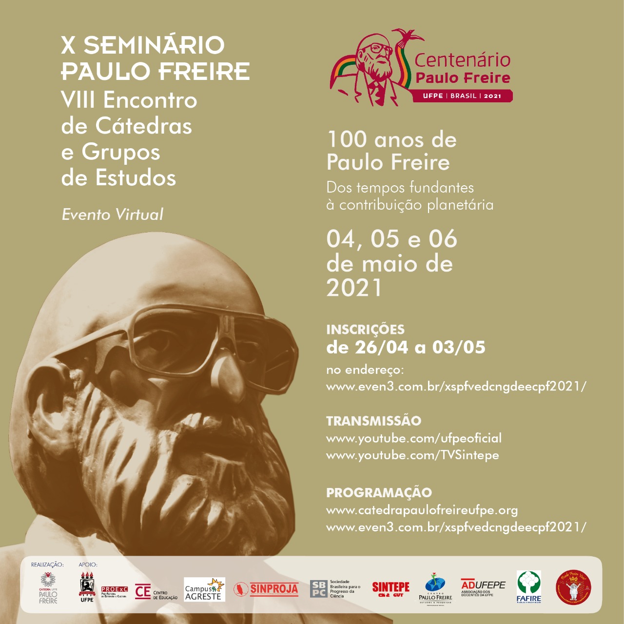 X Seminário Paulo Freire e VIII Encontros de Cátedras e Grupo de estudo