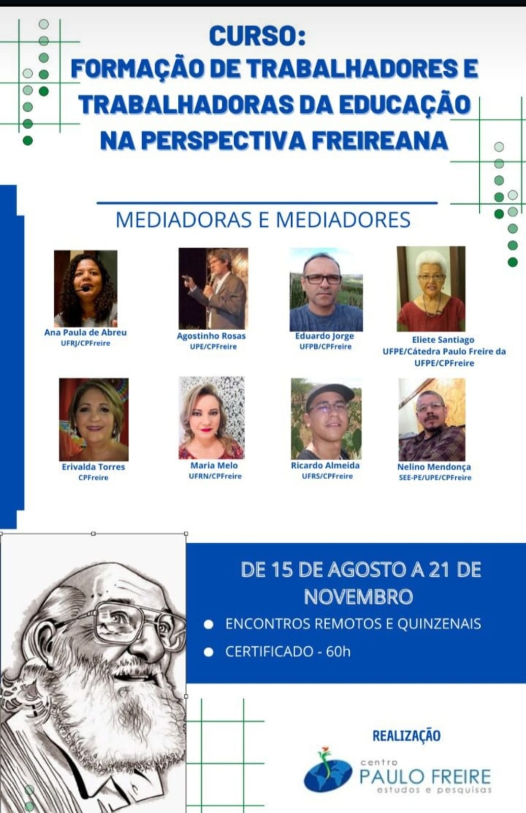 Curso: Formação de Trabalhadores e Trabalhadoras da Educação na Perspectiva Freireana